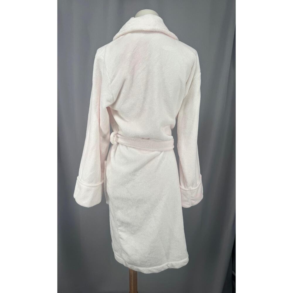 Charter Club Robe Womens Medium Pink Fleece Belted Shawl Collar Kimono Lounge - Picture 2 of 14